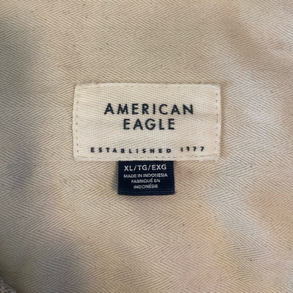 American Eagle Oversized men's brown plaid Flannel button down Size XL - Picture 4 of 6